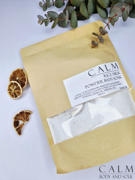 Calm Bath Soak – Powder Bath Soak, Rice Milk & Neroli (200g)